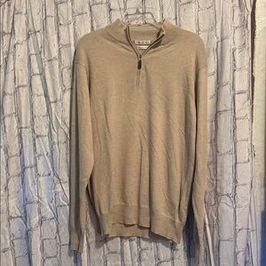 Peter Miller Men's Beige Half-Zip Sweater